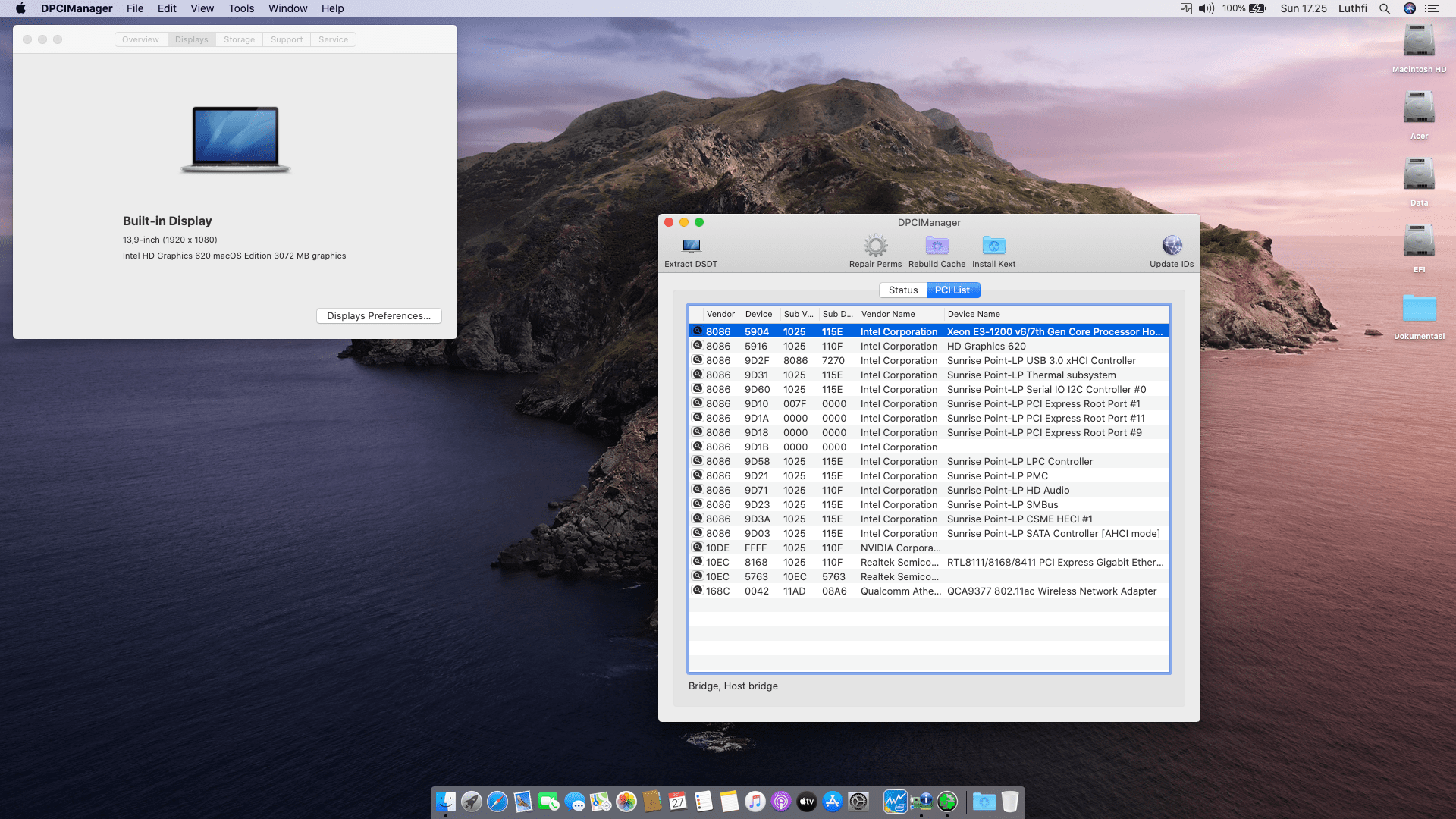 Acer E5 475G 560B [KabyLake   Intel HD 620 + I2C] 2